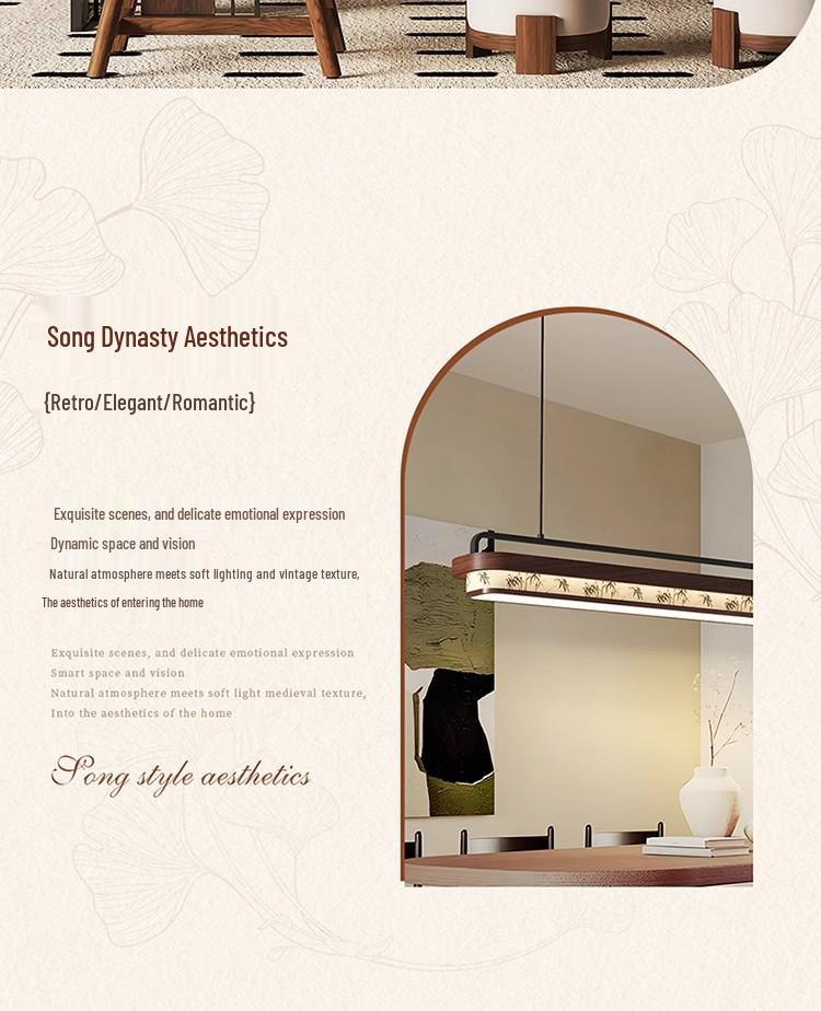 Song Dynasty Zen Chandelier: Retro Fabric, Rectangular Dining Room & Tea Room Light