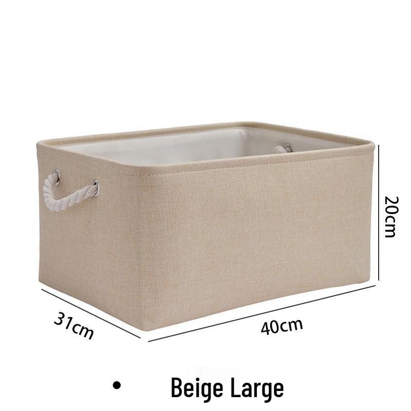 Thickened Foldable Linen Storage Basket with Handle for Cosmetics and Sundries