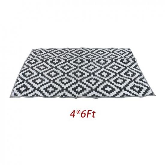 Waterproof Outdoor Rug 4x6 ft Patio Rug Mat Reversible Plastic Camping Rugs