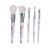 New 5 Makeup Brushes Set Colorful Diamond Transparent Makeup Brush Set Crystal Handle Beauty Makeup Tool