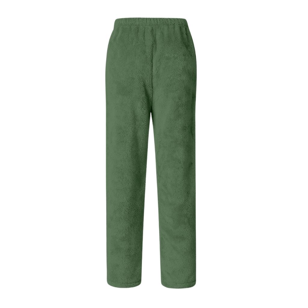 Men's Drawstring Pocket Flannel Casual Pants