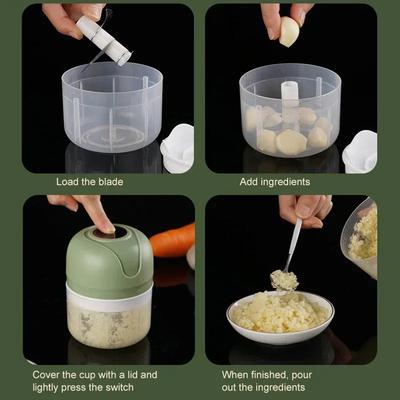 Mini Elektrischer Knoblauchschneider USB Fleischwolf Babykostmixer Robust Langlebig Zerdrücker für Ingwer Gemüse Küchenutensilien