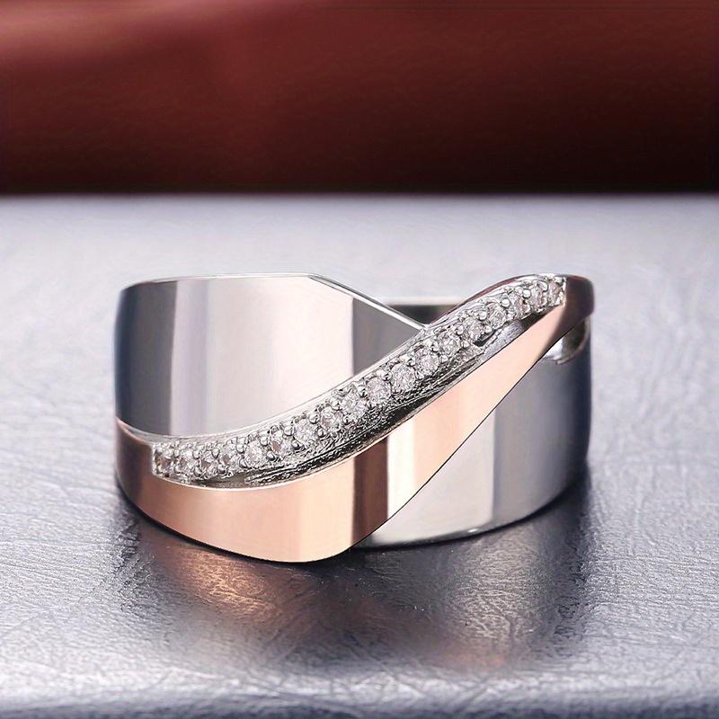 

Exaggerated Personality Micro Pave Synthetic Zirconia Retro Large Rings for Women Luxury Crisscross Statement Punk Rings 5