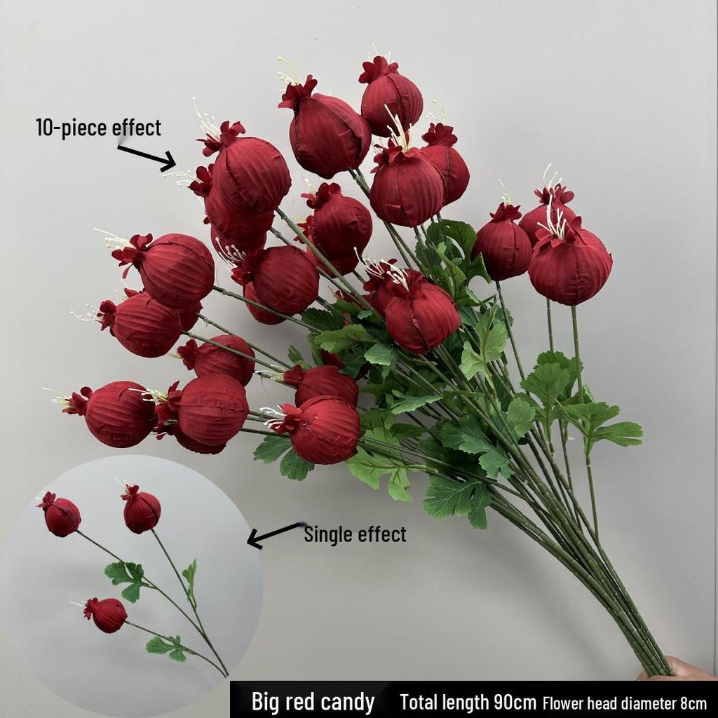 Shunran Dark Red Wine Artificial Wedding Flowers for Chinese Engagement Décor & Aisle Hanging Displays