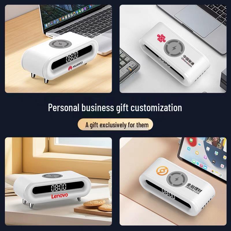 Multifunctional Wireless Charger Desk Lamp with Alarm Clock – Ideal Business Gift