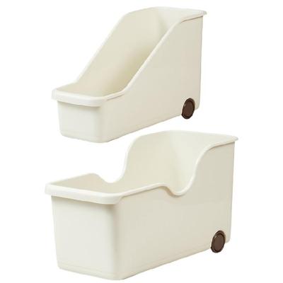 Rolling Kitchen Storage Box Practical Organizer for Pots Lids and Cookware Space Efficient Bathroom Toiletries Holder