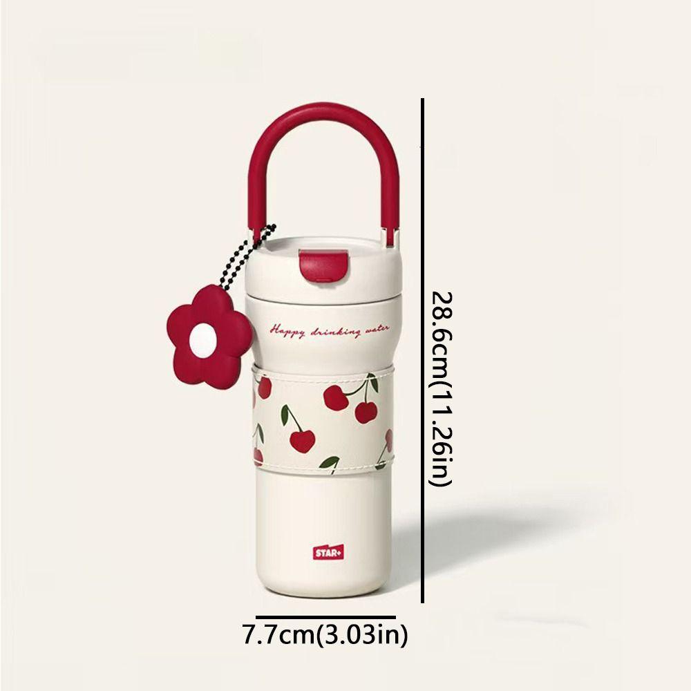 Women's Cup 720ml Stainless Steel Water Cup Leak-proof Cartoon Pattern Insulated Drinking Cup Double Drinking Coffee Cup Travel