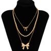 3Pcs/Set Imitation Pearl Sweet Romantic Necklace Bowknot Pendant for Women Chain Bridal Jewelry Gift
