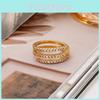 Elegant Fashionable Adjustable Copper Ring For Women With Chic Geometric Design