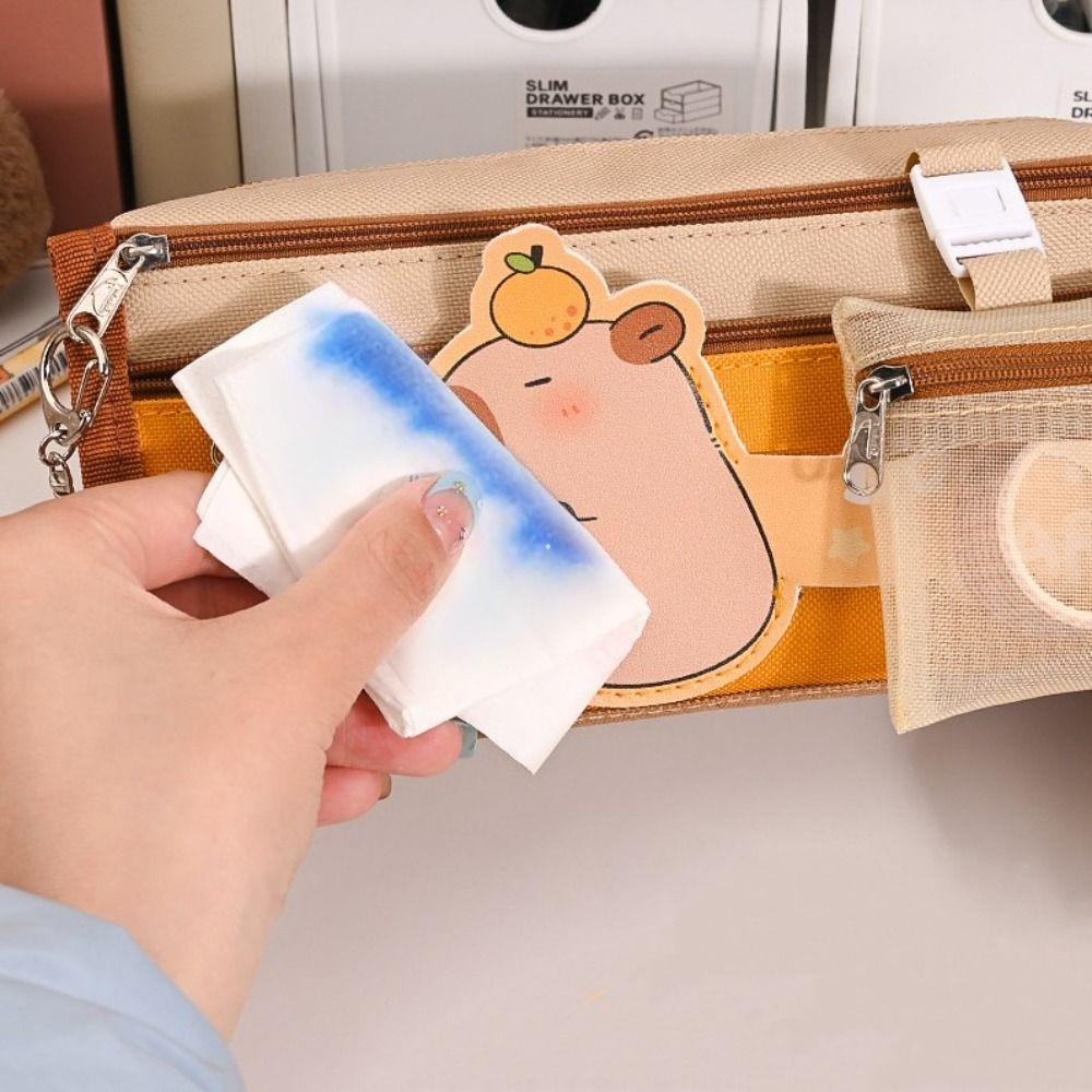 Canvas Capybara Pencil Bag Cute Storage Pouch Storage Bag Stationery Bag  Gift