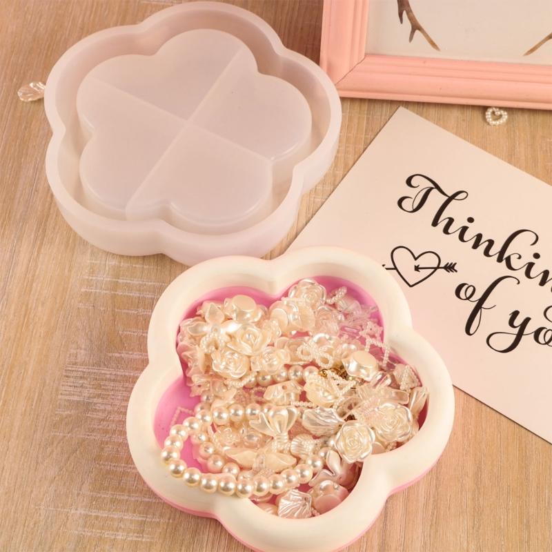 Durable Silicone Mold Resin Trays Making Moulds DIY Cloud/Plum Blossom Shape Dish Molds Storage Plate Casting Mould