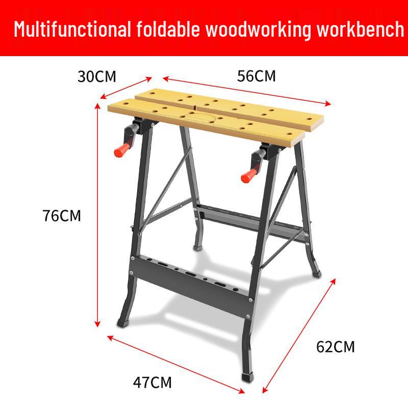 Folding Multifunctional Woodworking Workbench Saw Table: Portable Sliding Table with Inverted Saw for Hand Tools.
