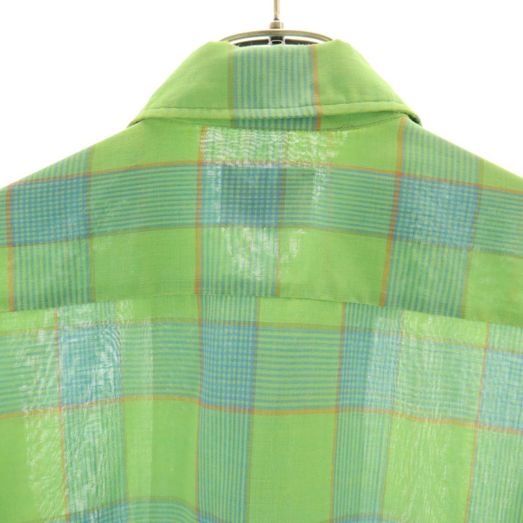 B.V.D 60s Vintage Check Pattern Long Sleeve Button Down Shirt M Green Men's Used