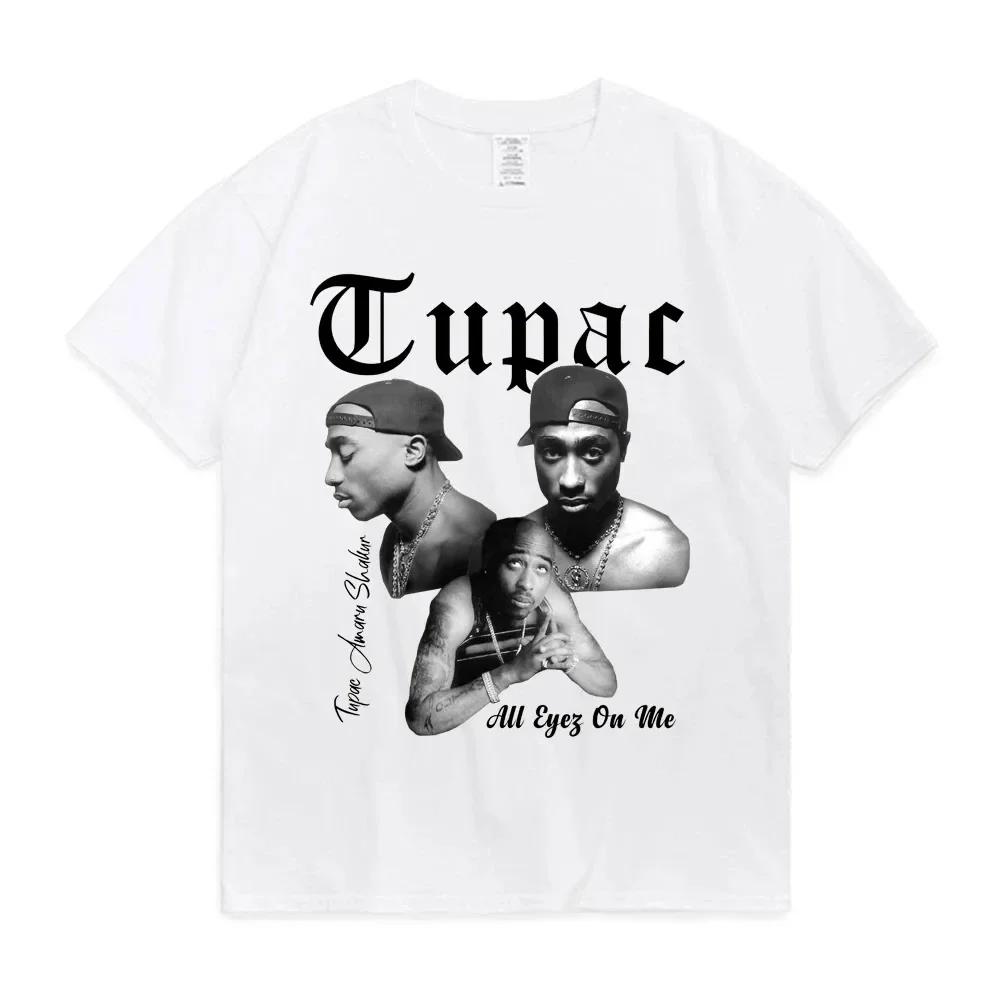 Rapper Tupac 2pac Γραφικό T-shirt Μόδα Υψηλής Ποιότητας Κοντομάνικα T-shirts Oversized Hip Hop Streetwear Ανδρικό Βαμβακερό T-shirt