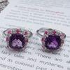 SACE GEMS 925 Sterling Silver 9*9MM Natual Amethyst Rings for Women Engagement Cocktail Party Fine Jewelry Gift