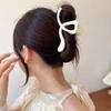 Korean Bow Large Shark Hair Clip for Women - Back of Head Hairpin