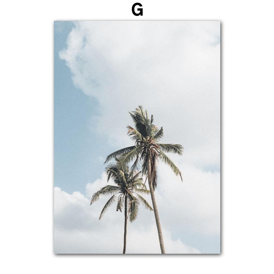 Car Seagull Chalet Coconut Tree Beach Landscape Wall Art Canvas Painting Nordic Poster And Prints Wall Picture Living Room Decor