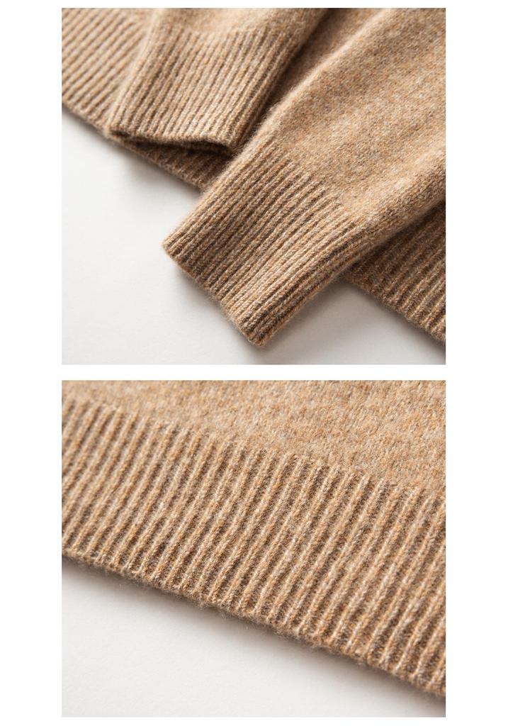 Women's Thickened Cashmere High-Neck Pullover Sweater: Versatile, Warm Long-Sleeve Knitwear