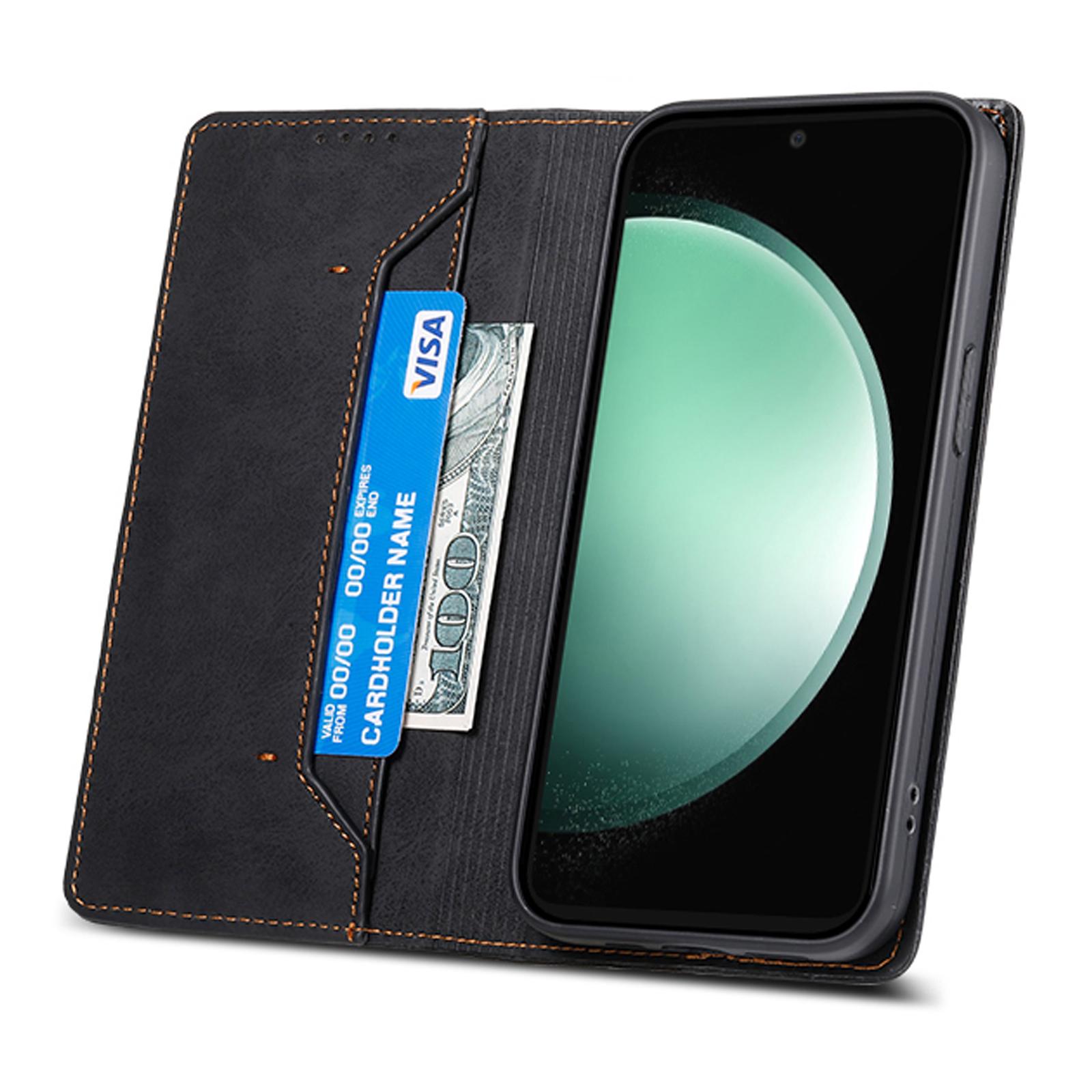 

DF-05 For Samsung Galaxy S24 FE Case RFID Blocking PU Leather Phone Cover Black