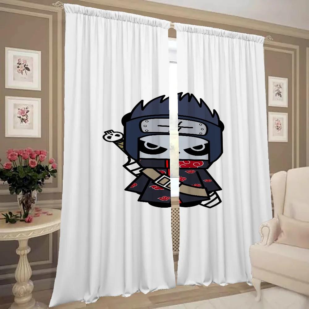 Home Interior Kitchen Curtains for Living Room 2 Pieces Blackout Curtains Door Curtain Naruto Bedroom Decoration Partition Shade