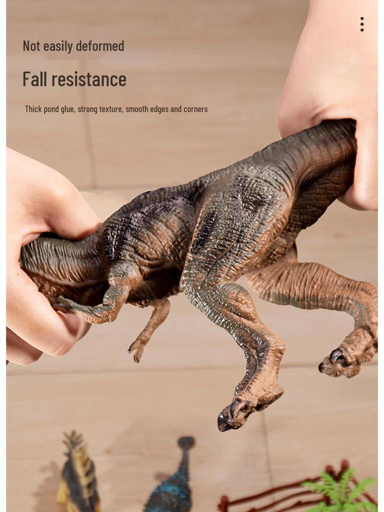 Dinosaur Toy Set: Tyrannosaurus & Triceratops Soft Rubber Figurines for Kids