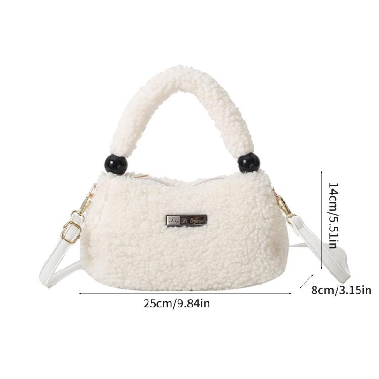 Plush Handbag Soft Warm Shoulder Bag Everyday Companion for Fashion Enthusiasts