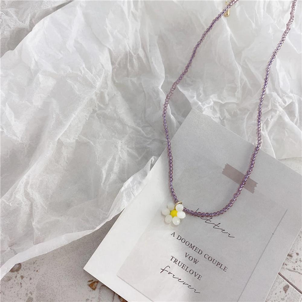 Cute New Women Jewelry Flower Party Necklace Daisy Beaded Chocker