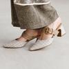 Pointed Chunky Easy To Slip On and Work HIMIKO Metal Accent Mule S Toe, Heel, 6.5cm Heel, Off, Pumps, (Himiko), Pumps, 640012, beige/C