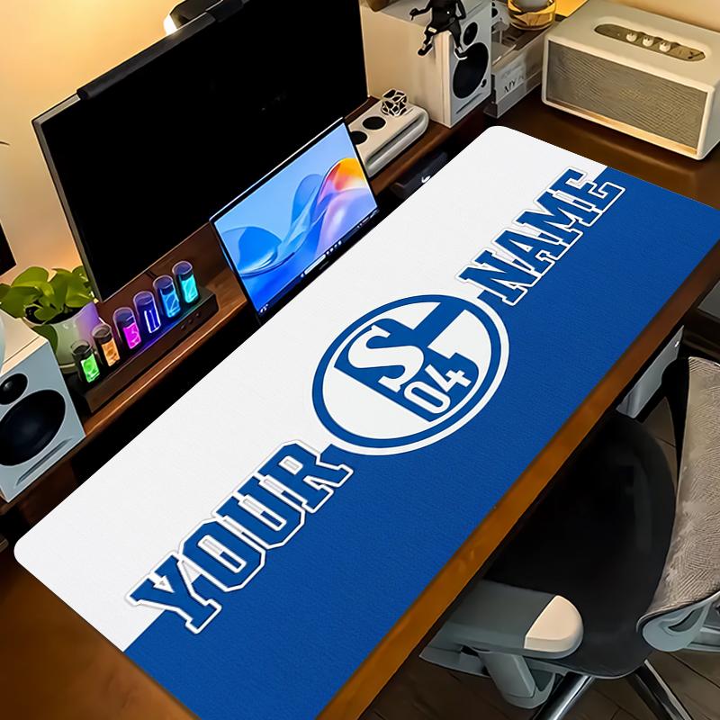 Tappetino Mouse Personalizzato FC Schalke 04 Grande Cuscino per Tavolo da Gioco Antiscivolo per Laptop Tablet Mousepad Grande Tappetino XXL Mini PC Tappetino da Gioco Con Bordo Lock_XIA