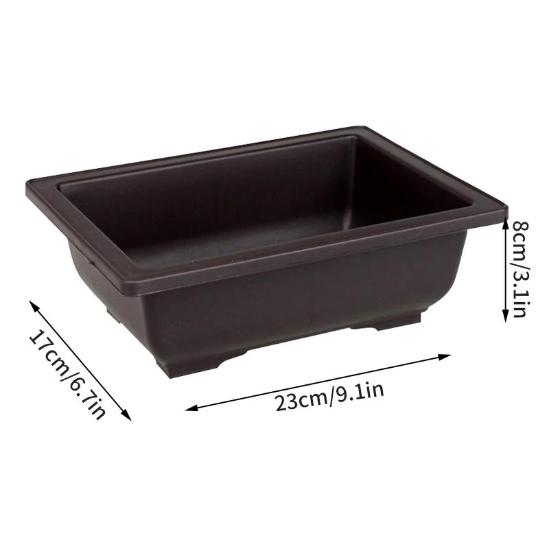 Flowerpots Imitation Purple Clay Succulent Plants Pots Outdoor Garden Landscape Bonsai Pot Trays Rectangular Square Planter