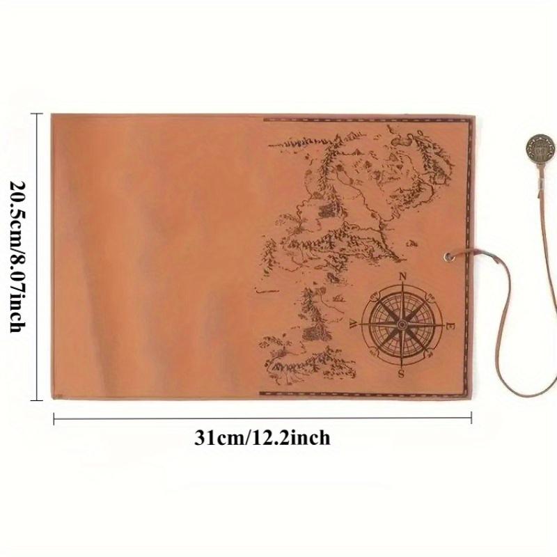 Kreatives Schatzkarten-Aufbewahrungs-Stifteetui, Schlichtes Retro-Stiftröllchen aus Kunstleder mit großer Kapazität, Bürobedarf für Zuhause & Schule.