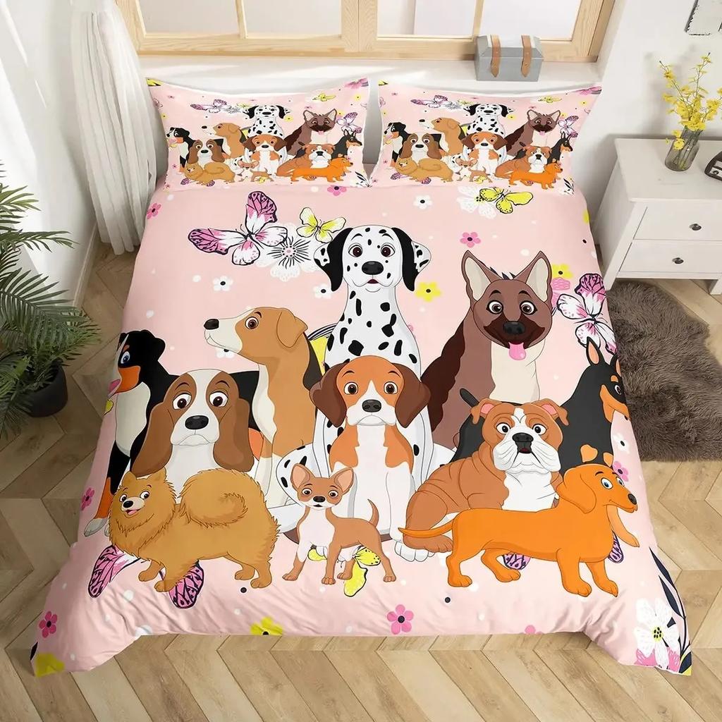 German Shepherd Duvet Cover Set Police Dog Comforter Cover Full King Size for Boys Animals Bedding Set Puppy Dog Bedspread Cover