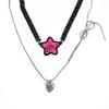 Star Love Bowknot Aesthetic Necklace Fashion Simple Heart Clavicle Chain Women Girls Wedding Jewelry Party Birthday Gift