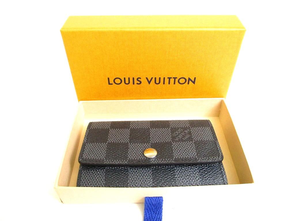 Authentic LOUIS VUITTON Damier Graphite Leather Multicles 6 Key Cases #9941  Refurbished