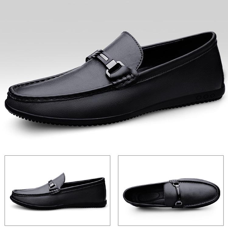 

Мужские кожаные лоферы в британском стиле, весна 2025: Мокасины из натуральной коровьей кожи в стиле business casual 41 чёрный