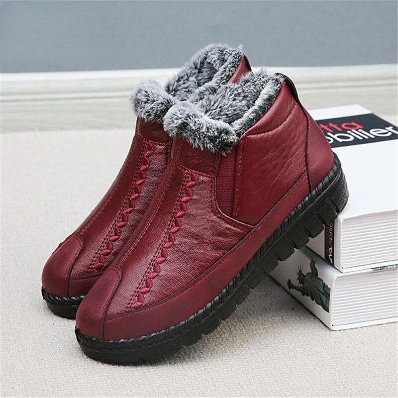 Women Boots  Fashion Waterproof Snow Boots For Winter Shoes Women Casual Lightweight Ankle Botas Mujer Pu Warm Winter Boots