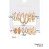 6Pairs Korean Fashion Gold Color Metal Twist Hoop Earrings Set for Women Jewelry Simple Circle Geometric Drop Dangle Earrings