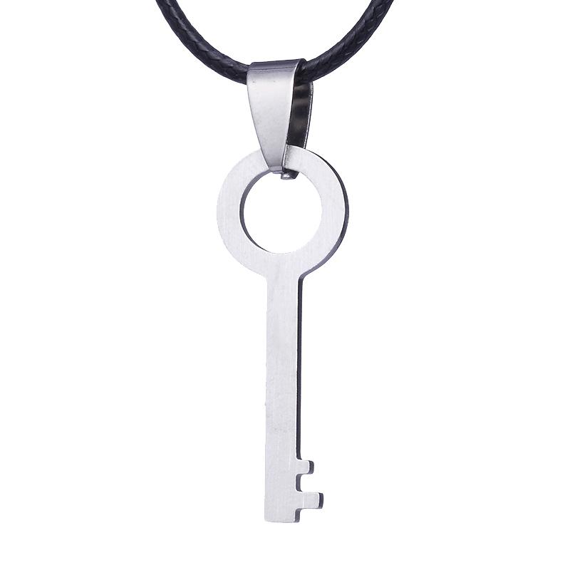 Fashion New Stainless Steel Charm Lock And Key Pendant Necklace Couple Lover Charm Necklace Jewelry Gifts