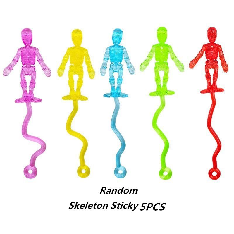 Halloween Spider Pumpkin Man Skeleton Trick Wall Climbing Sticky Toy Kids Novelty Gift Kids Funny Elastic Toy