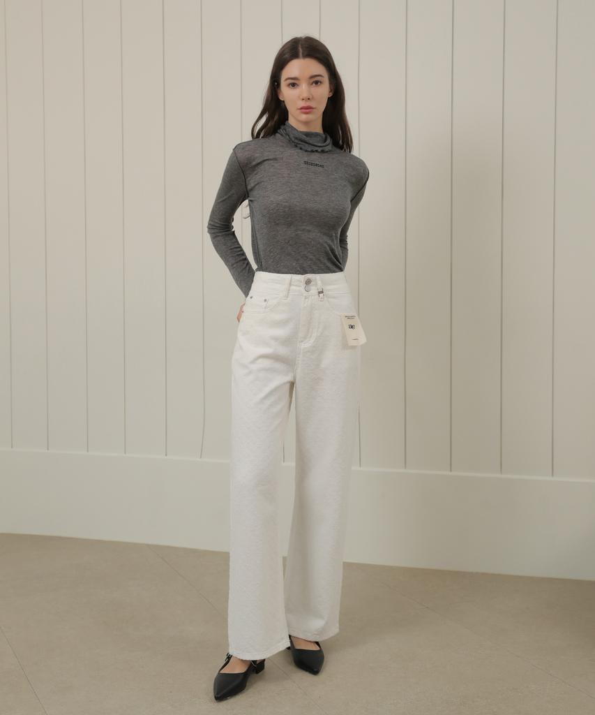 NON AND NON Lace Two Button Wide Cotton Pants_Nscp446 (White)