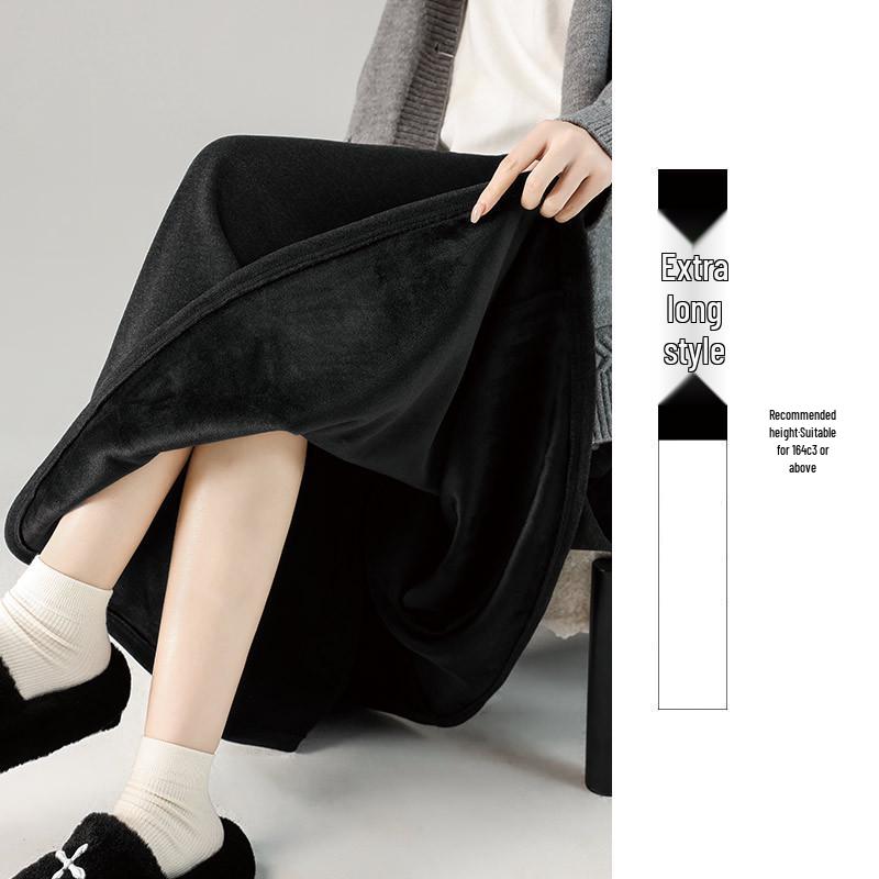 Women's High Waist Gray A-Line Skirt - Early Spring 2026 Collection, Slimming Mid-Length Design