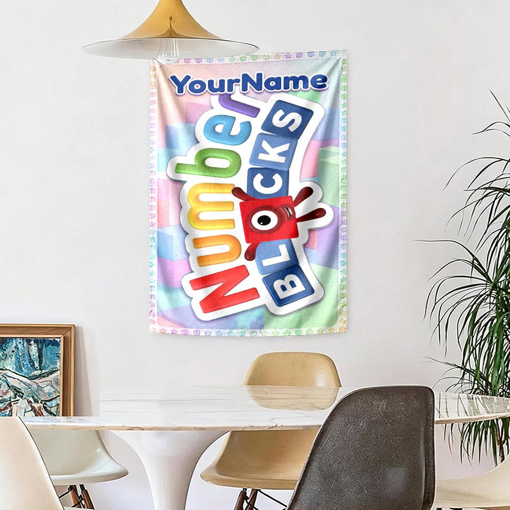 Numberblocks Custom Your Name Wall Decor Tapestry Art For Pet Memorial Birthdaywedding Party Backdrop Family Gift