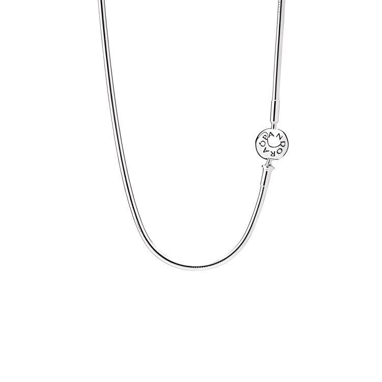 Pandora Logo Design 925 Silver Necklace Women necklace 596004 Box,45