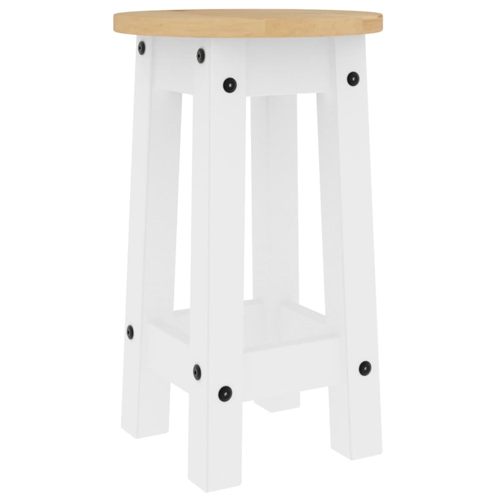 5 Piece Bar Set White Solid Pine Wood