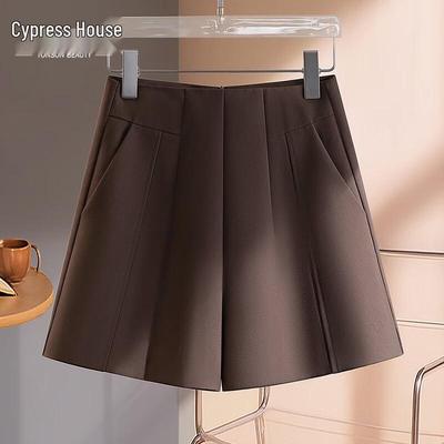 Sisbashe Petite Women's High-Waist A-Line Wide-Leg Shorts