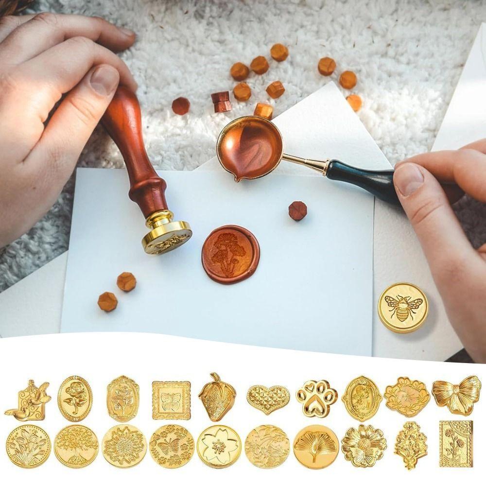 8/10/12 Stück Retro Wachssiegel Stempelkopf Set Mehrform Emaillierte Siegelköpfe Emailliertes Siegelzubehör