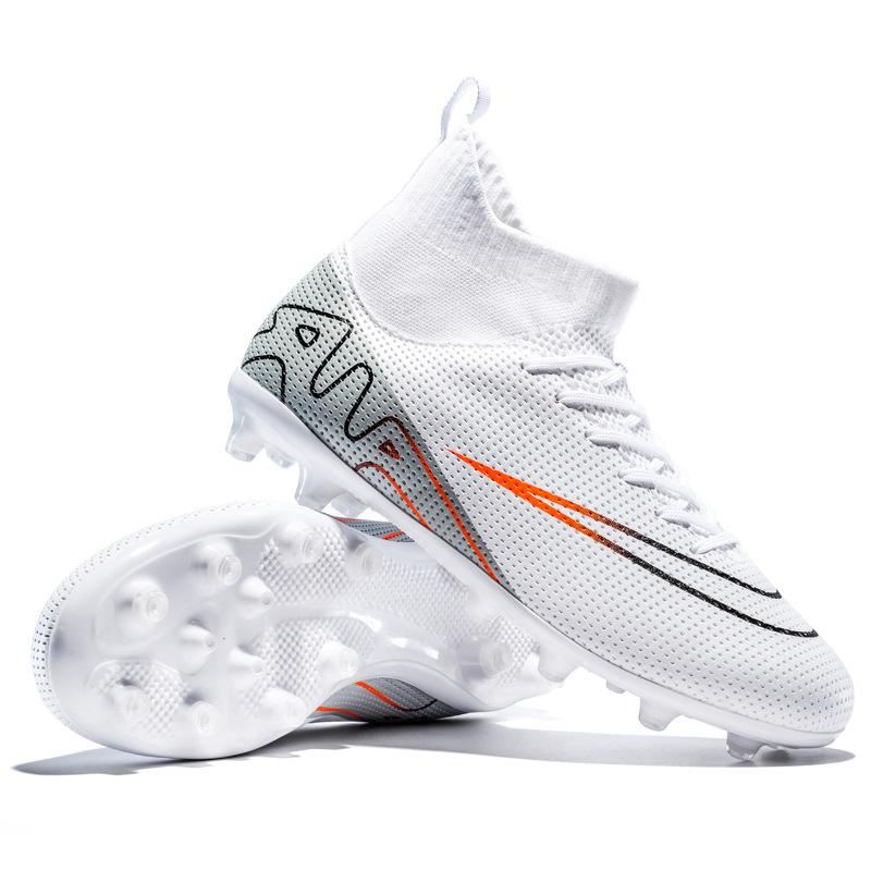 Nailed artificial turf football shoes training leather feet men's and women's shoes nailed students broken high-top teenagers and children's price