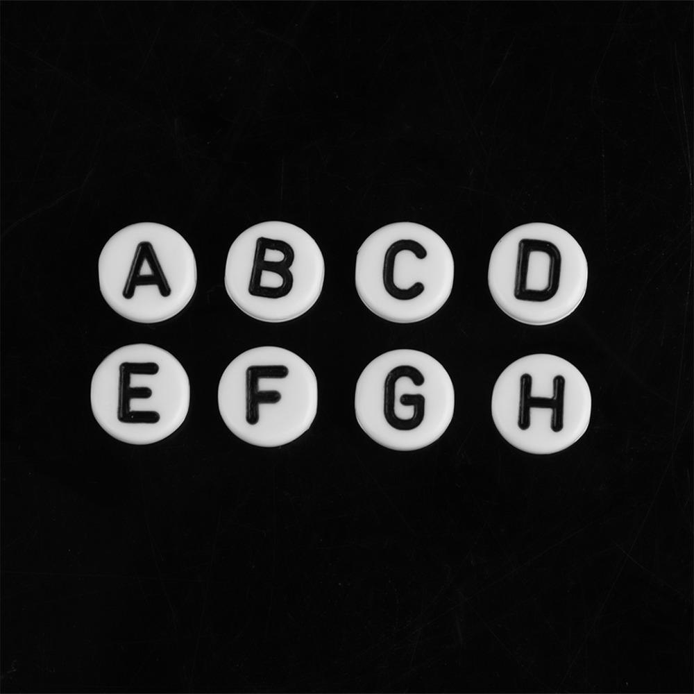 100pcs Black Letter Acrylic Letter Beads 4x7mm Size Round Letter Beads Alphabet Beads  DIY Crafts