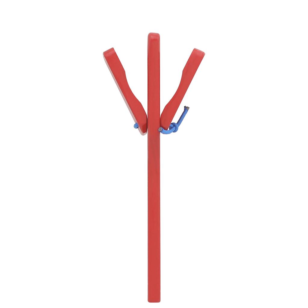 Wooden Castanet Clapper Handle Toys Red