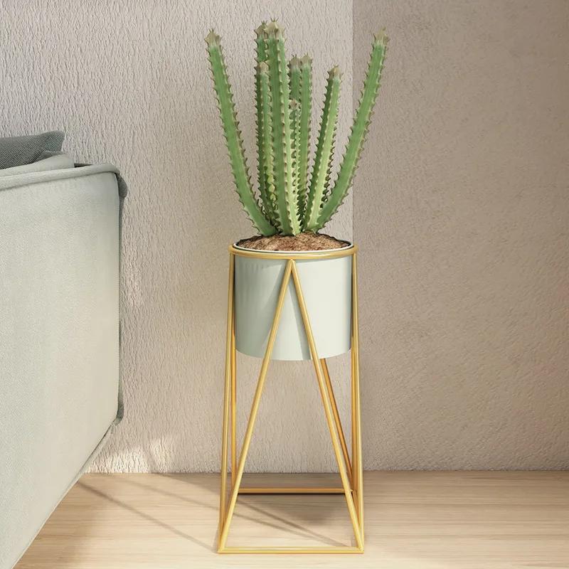 

Золотая железная подставка для цветов Модная полка для комнатных растений гостиная Балкон напольная полка Квадратное основание Растения не входят в комплект